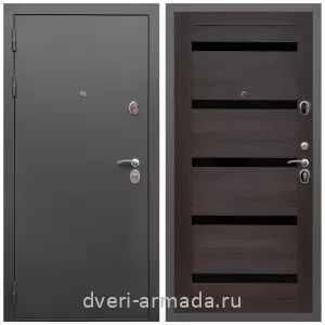Антивандальные для квартир, Дверь входная Армада Гарант / МДФ 16 мм СБ-14 Эковенге стекло черное
