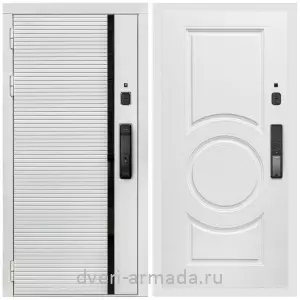 Входные двери с двумя петлями, Умная входная смарт-дверь Армада Каскад WHITE МДФ 10 мм Kaadas K9 / МДФ 16 мм МС-100 Белый матовый