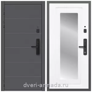 Входные двери со вставками, Дверь входная Армада Роуд МДФ 10 мм Kaadas S500 / МДФ 16 мм ФЛЗ-120 Ясень белый
