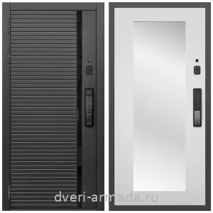 Двери МДФ для квартиры, Умная входная смарт-дверь Армада Каскад BLACK МДФ 10 мм Kaadas K9 / МДФ 16 мм ФЛЗ-Пастораль, Ясень белый
