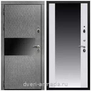 Дверь входная Армада Престиж Черная шагрень МДФ 16 мм Штукатурка графит / СБ-16 Белый матовый