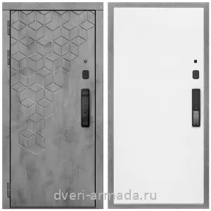 Темные входные двери, Дверь входная Армада Квадро МДФ 16 мм Kaadas K9 / МДФ 10 мм Гладкая белый матовый