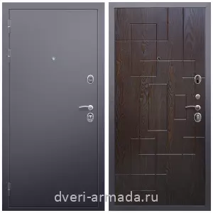 Входные двери 880х2050, Дверь входная Армада Люкс Антик серебро / МДФ 16 мм ФЛ-57 Дуб шоколад
