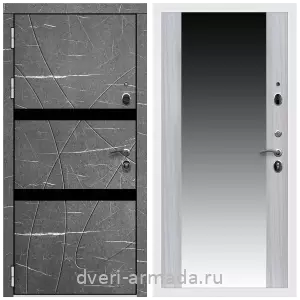 Черные входные двери, Металлическая дверь входная Армада Престиж Белая шагрень МДФ 16 мм Торос графит / МДФ 16 мм СБ-16 Сандал белый