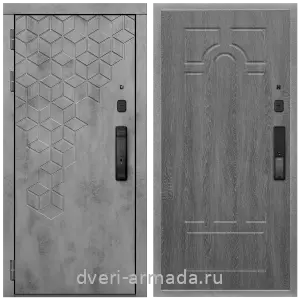 Темные входные двери, Дверь входная Армада Квадро МДФ 16 мм Kaadas K9 / МДФ 6 мм ФЛ-58 Дуб Филадельфия графит