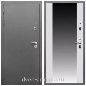 С порошковым напылением, Дверь входная Армада Оптима Антик серебро / МДФ 16 мм СБ-16 Белый матовый