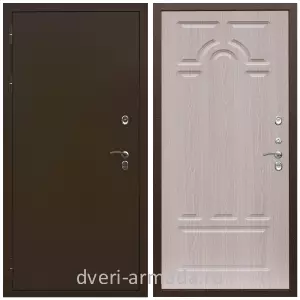 Для дачи, Дверь входная уличная в частный дом Армада Термо Молоток коричневый/ МДФ 6 мм ФЛ-58 Дуб белёный с терморазрывом морозостойкая