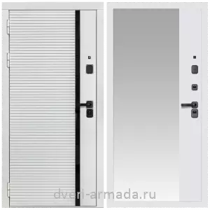 Дверь входная Армада Каскад WHITE / ФЛЗ-Панорама-1, Белый матовый