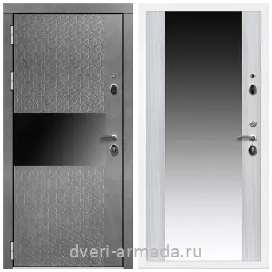 Черные входные двери, Металлическая дверь входная Армада Престиж Белая шагрень МДФ 16 мм Штукатурка графит / СБ-16 Сандал белый