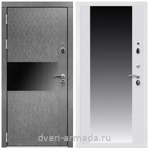 Черные входные двери, Металлическая дверь входная Армада Престиж Белая шагрень МДФ 16 мм Штукатурка графит / СБ-16 Белый матовый