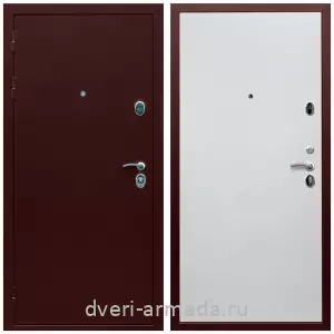 Левые входные двери, Дверь входная утепленная Армада Люкс Антик медь / МДФ 10 мм Гладкая белый матовый