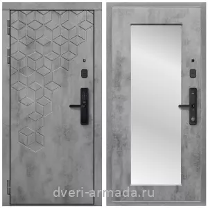 Входные двери со вставками, Дверь входная Армада Квадро МДФ 16 мм Kaadas S500 /  МДФ 16 мм ФЛЗ-пастораль, Бетон темный