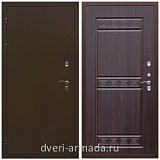 Двери в деревянный дом, Дверь входная стальная уличная в квартиру Армада Термо Молоток коричневый/ ФЛ-242 Эковенге с панелями МДФ трехконтурная