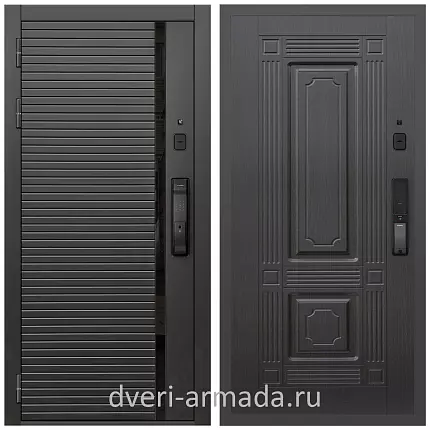 Умная входная смарт-дверь Армада Каскад BLACK МДФ 10 мм Kaadas K9 / МДФ 16 мм ФЛ-2 Венге
