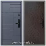 Умная входная смарт-дверь Армада Аккорд МДФ 10 мм Kaadas S500 / МДФ 16 мм ФЛ-86 Венге структурный