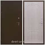 Дверь входная уличная для загородного дома Армада Термо Молоток коричневый/ МДФ 6 мм ФЛ-140 Дуб белёный морозостойкая